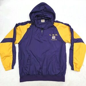 LSU Tigers Pullover Jacket Windbreaker Louisiana State NCAA Red Oak Men's Sz‎ S